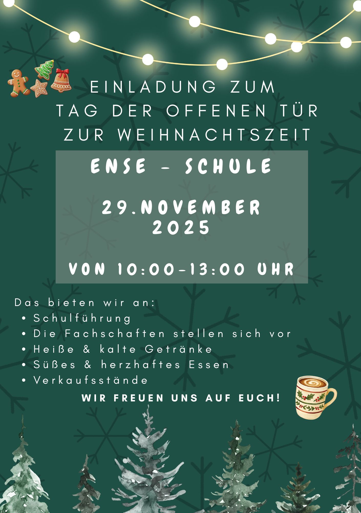 Einladung zum Tag der offenen Tuer zur Weihnachtszeit